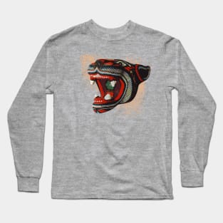 Balam jaguar huichol style illustration Long Sleeve T-Shirt